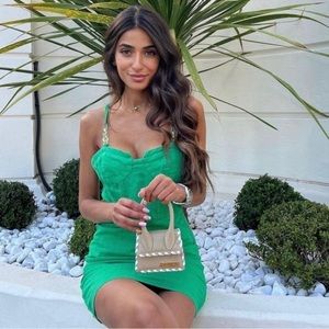 BNWT ZARA GREEN DRESS SZ SMALL